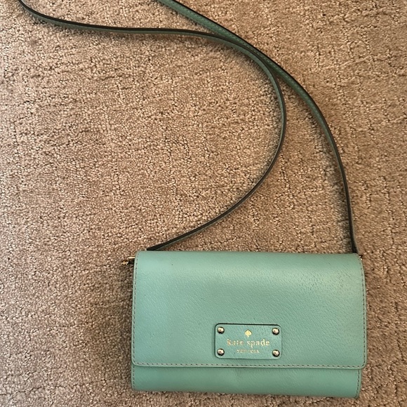 kate spade Handbags - Kate Spade Crossbody Bag Leather Aqua Teal Turquoise Purse